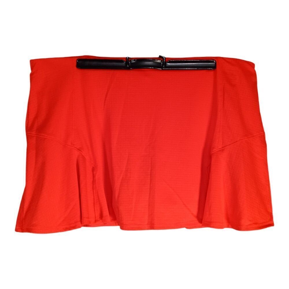 Lucky in Love Tennis Skirt Skort Red Lined Large - Womens Athletic Apparel 13"